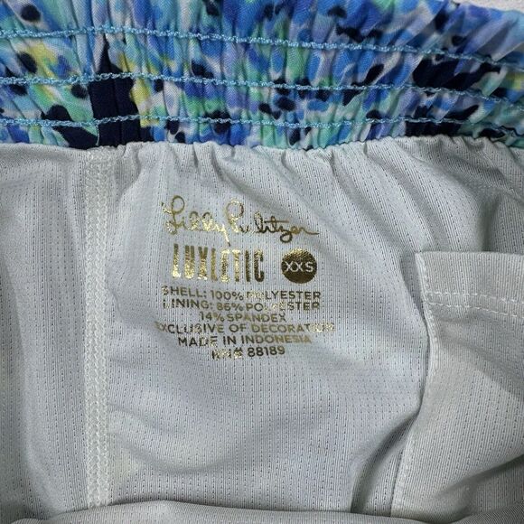 Lilly Pulitzer Ocean Trail XXS Shorts Luxletic Blue Mermaid Gym Running - Picture 3 of 6